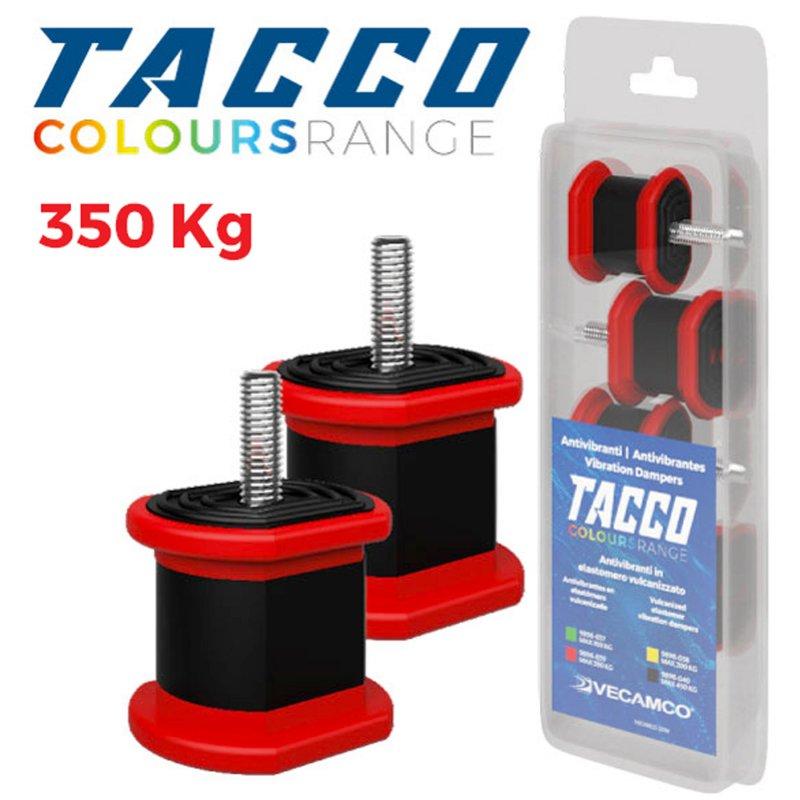Віброопори Vecamco TACCO - 4 шт (Навантаження 348 кг). Антивібраційні вставки для кондиціонерів, Червоні