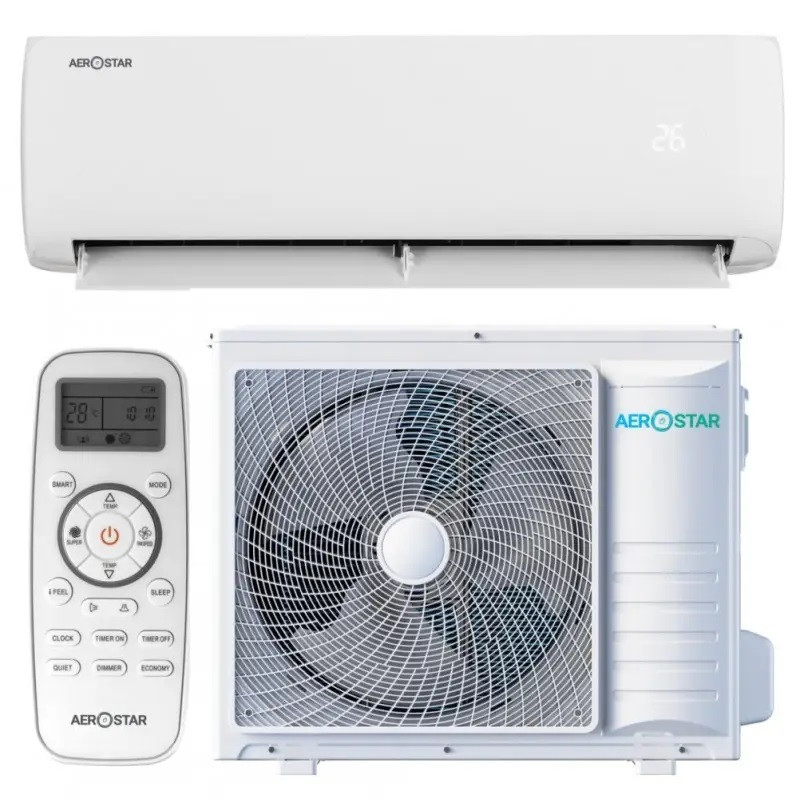 Кондиціонер Aerostar CL AER-09A-R32-IU/CL AER-09A-R32-OU (25 м2, -20℃...+43℃, R32, Інвертор)